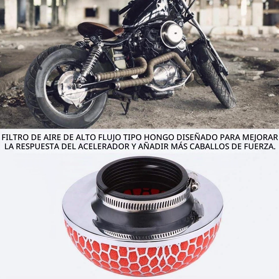 EVGATSAUTO Reemplazo del filtro de aire del automóvil, limpiador universal de admisión de aire para automóviles de gasa de espuma de hongo de alto flujo para la mayoría de los automóviles.(rojo)