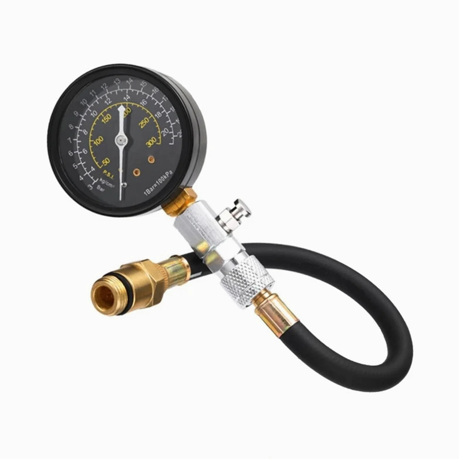 Comprobador de compresión de Motor de Gasolina, Kit de manómetro para automóvil de 0 a 300 PSI, diagnóstico de Cilindros con Adaptador para manómetro Digital de automóvil