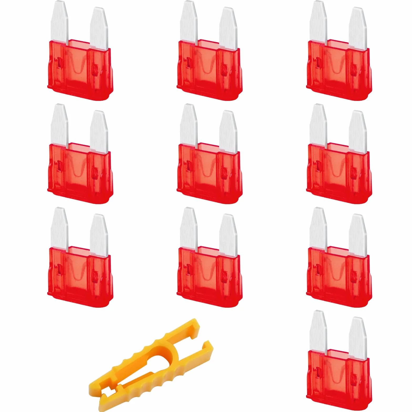 JatilEr 10 Piezas Fusibles 12V Mini 10A con Extractor de Fusibles para Coche