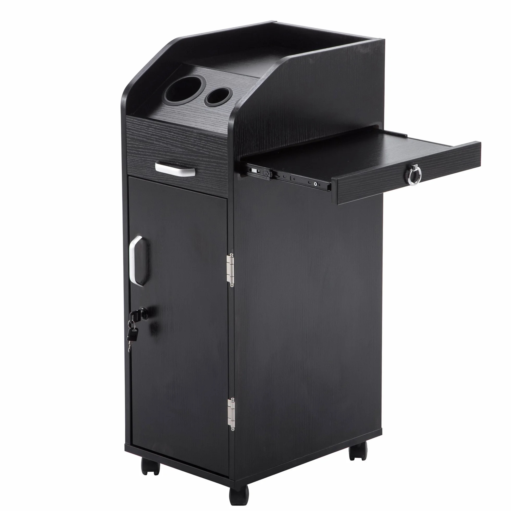 BarberPub Carrito de Peluquería con Ruedas Apilable 2011 Negro