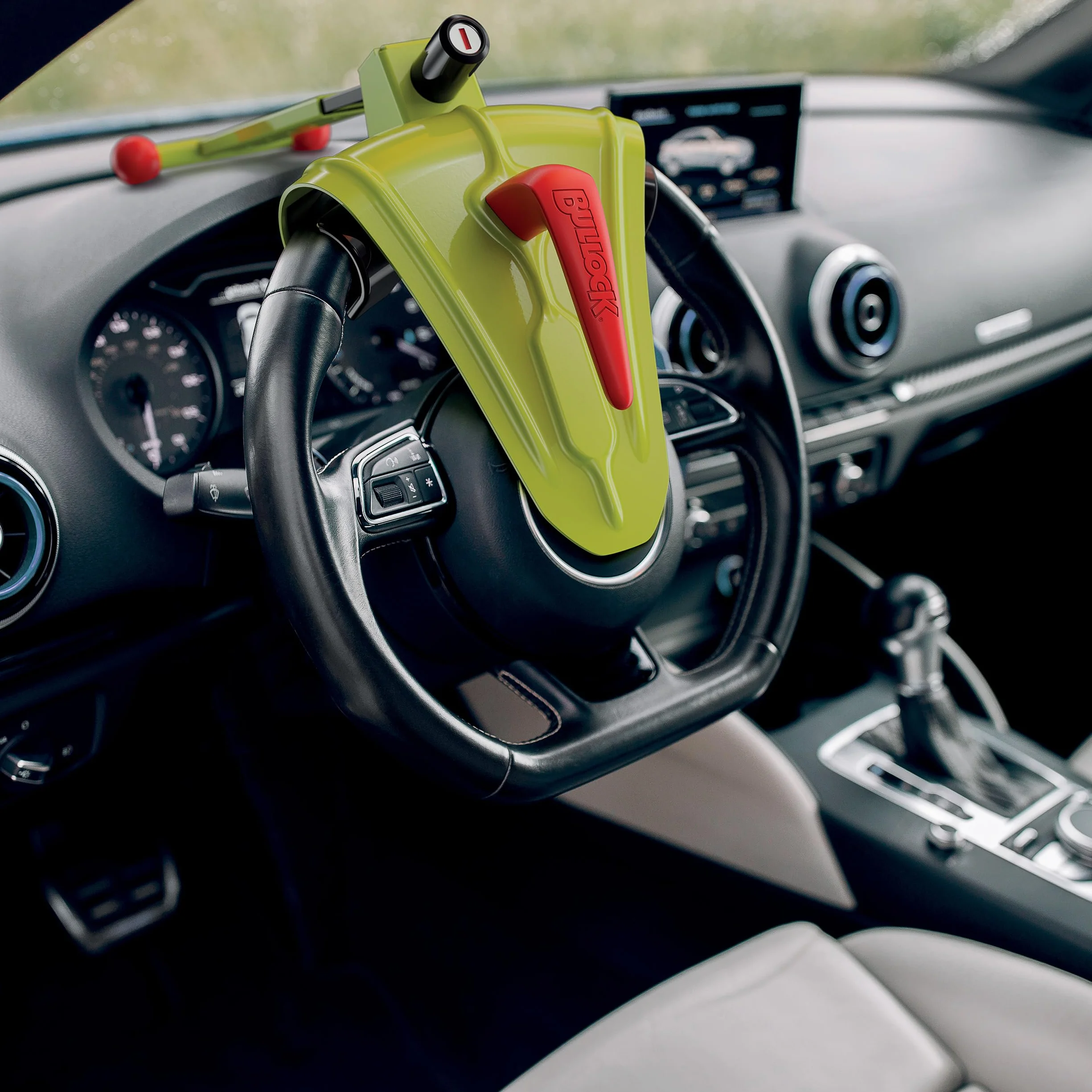 Bullock - Alarma Universal para Coche, Bloqueo del Volante, con Protector de Aleación Reforzado