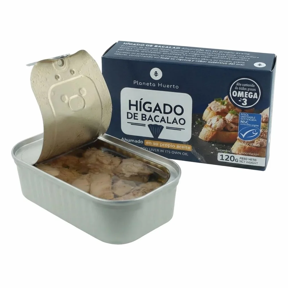 Planeta Huerto Hígado de bacalao en su propio aceite 120 g Pack 12
