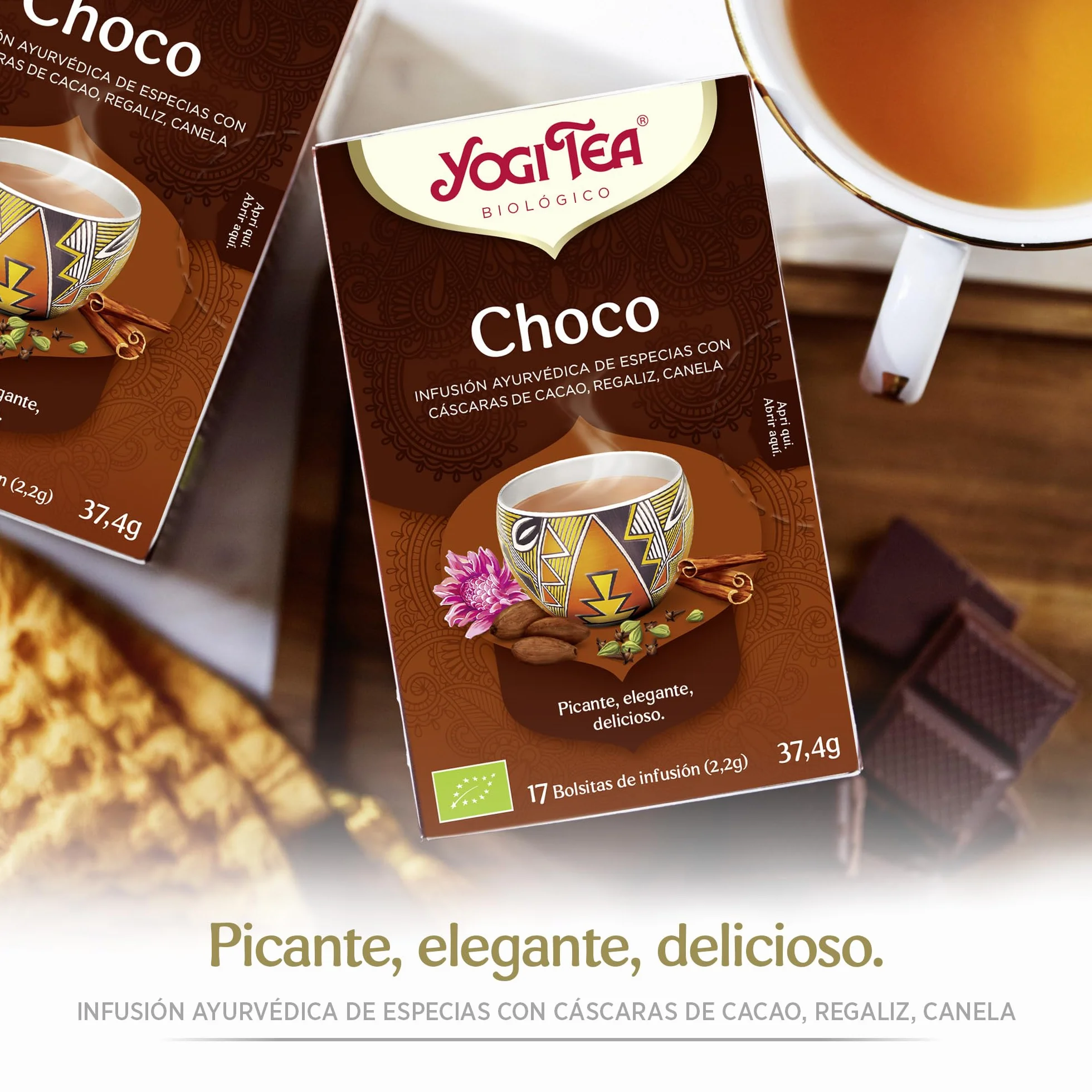 Yogi Tea Choco Infusión Ayurvédica Cacao Regaliz Canela Pack 3x17 bolsitas