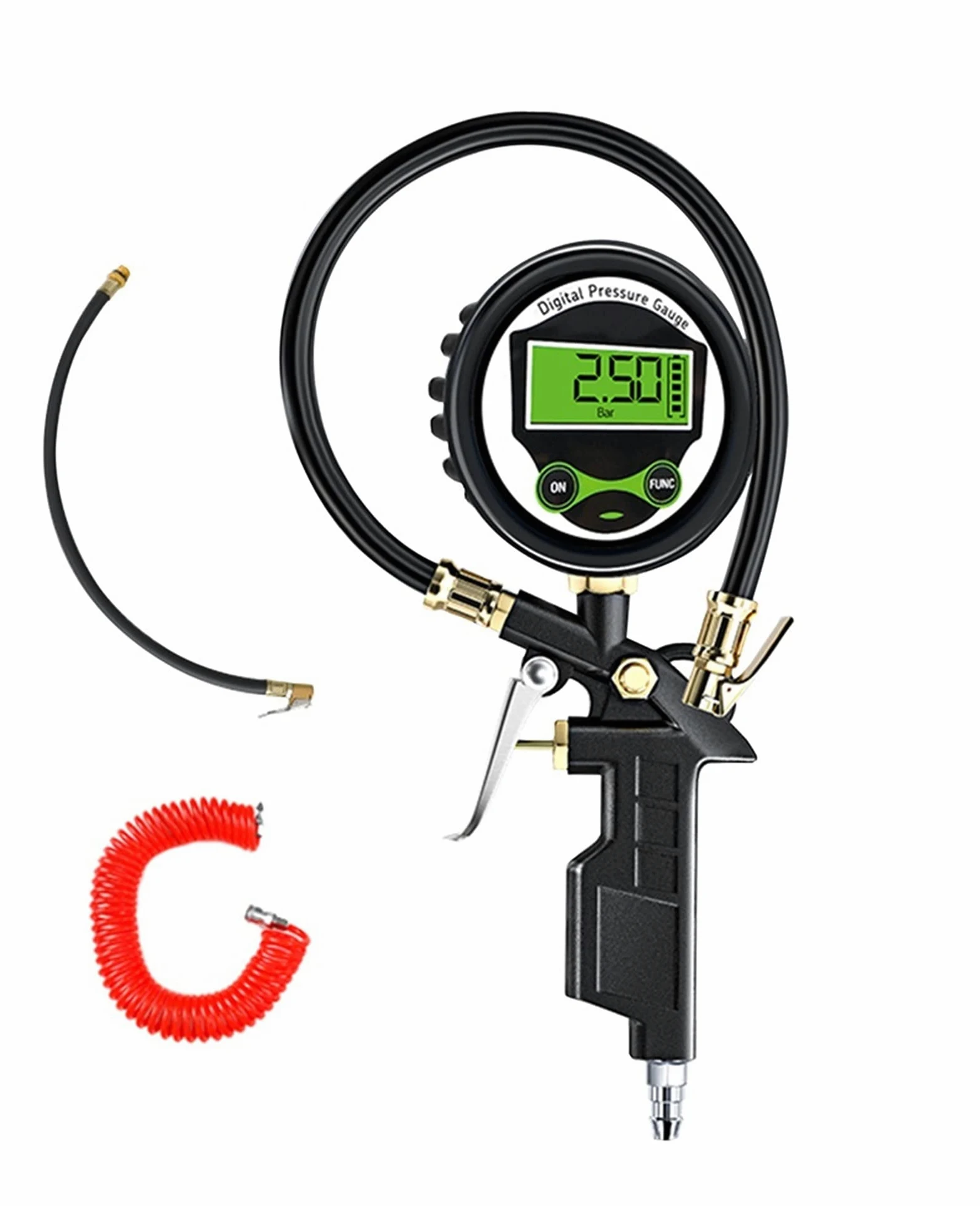 Medidor de presión de neumáticos de alta resistencia, medidor de presión de neumáticos digital, pantalla LCD digital de 255 PSI para monitorear la presión de los neumáticos, para bicicleta de motoci