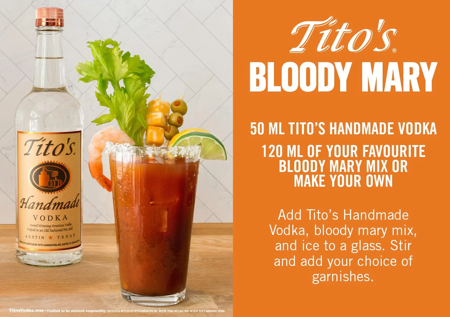 Tito's Handmade Vodka Artesanal Sin Gluten 700ml