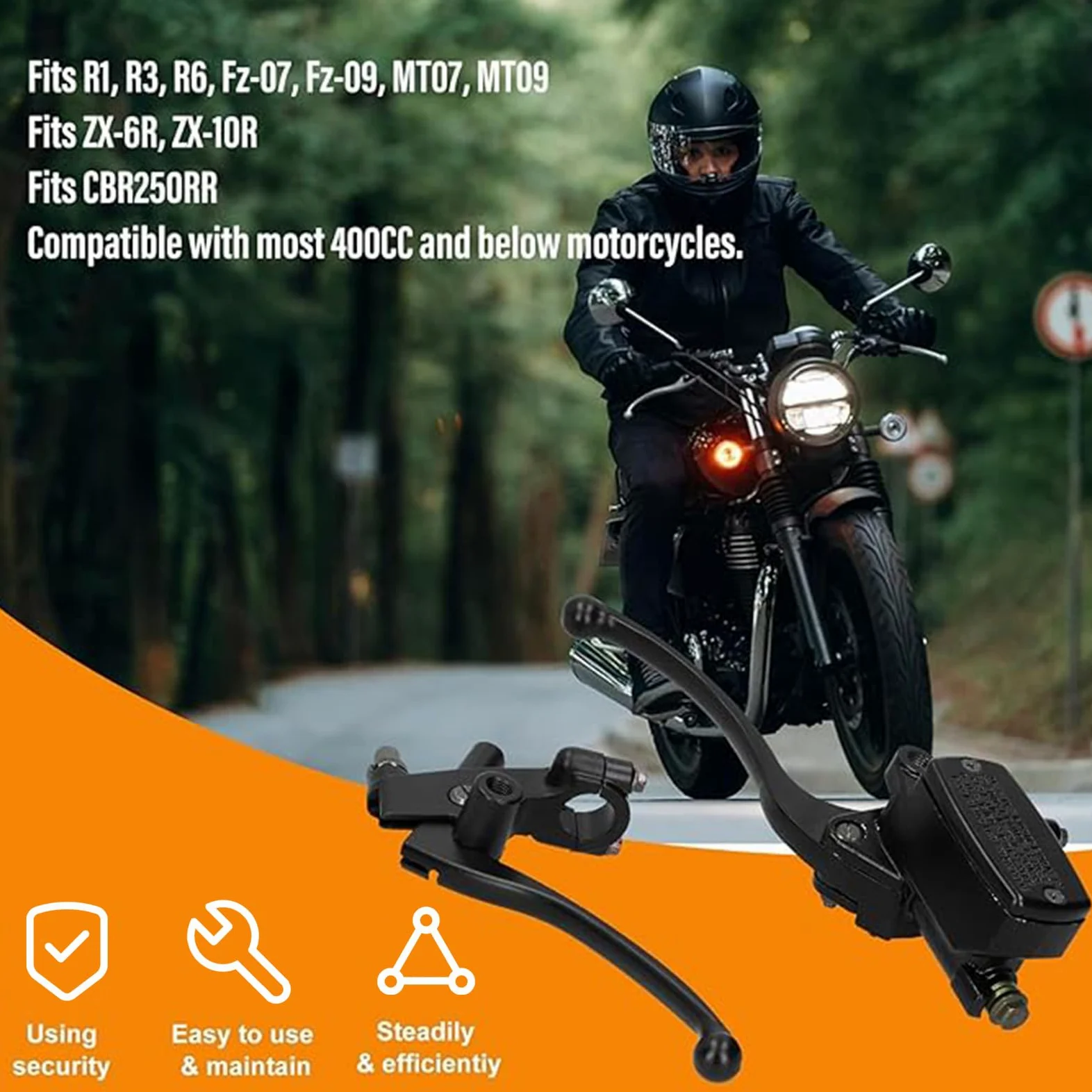 Tissting Cilindro Maestro de Embrague de Freno, Doble Bomba Hidráulica de Aluminio Forjado CNC con Tanque de Aceite 14 ml y Mirilla, Palanca Manillar Izquierda Derecha para Motocicleta Universal