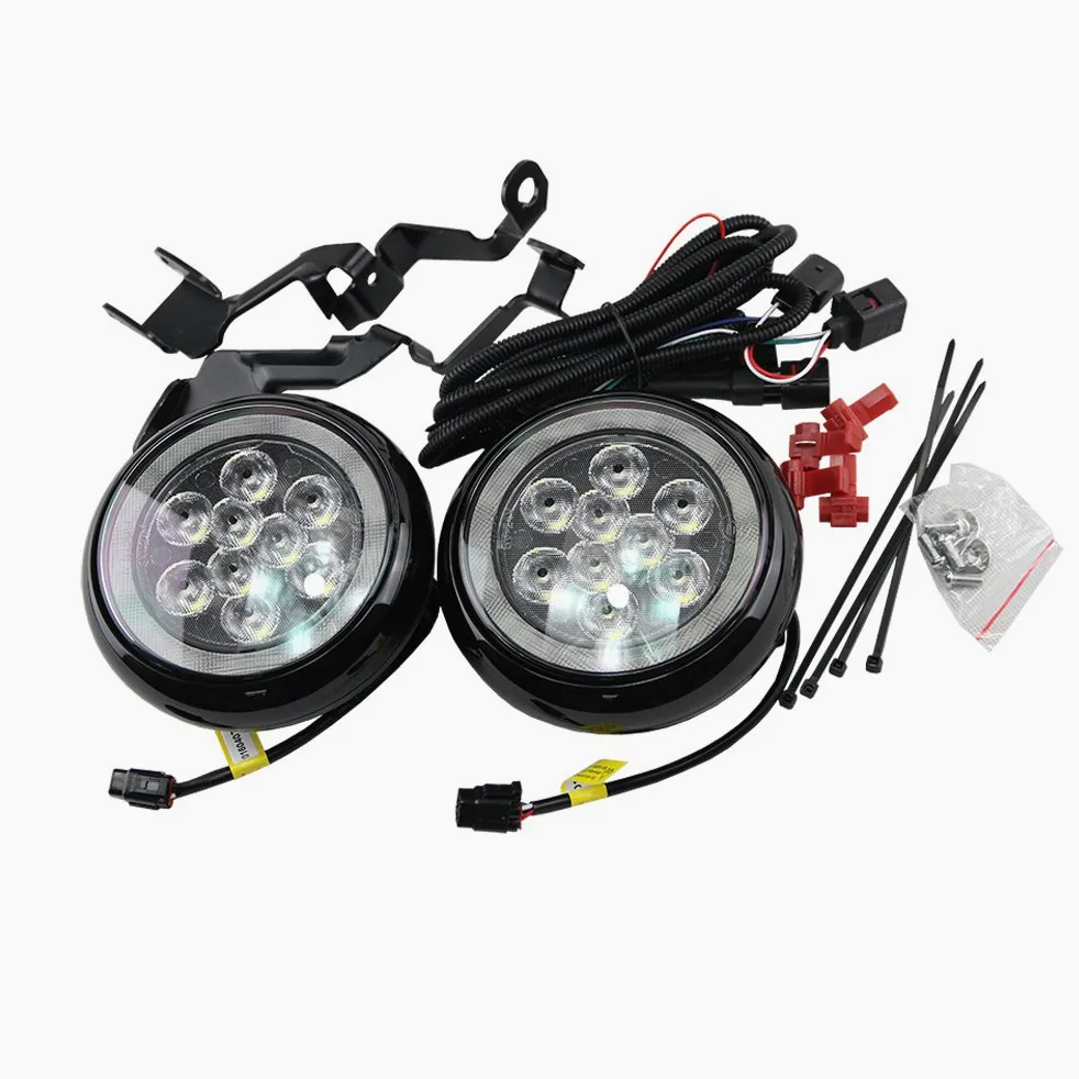 NSLUMO - Juego de 2 luces LED de circulación diurna para conducción, con anillo de halo y ojos de ángel, carcasa negra, para Mini Cooper