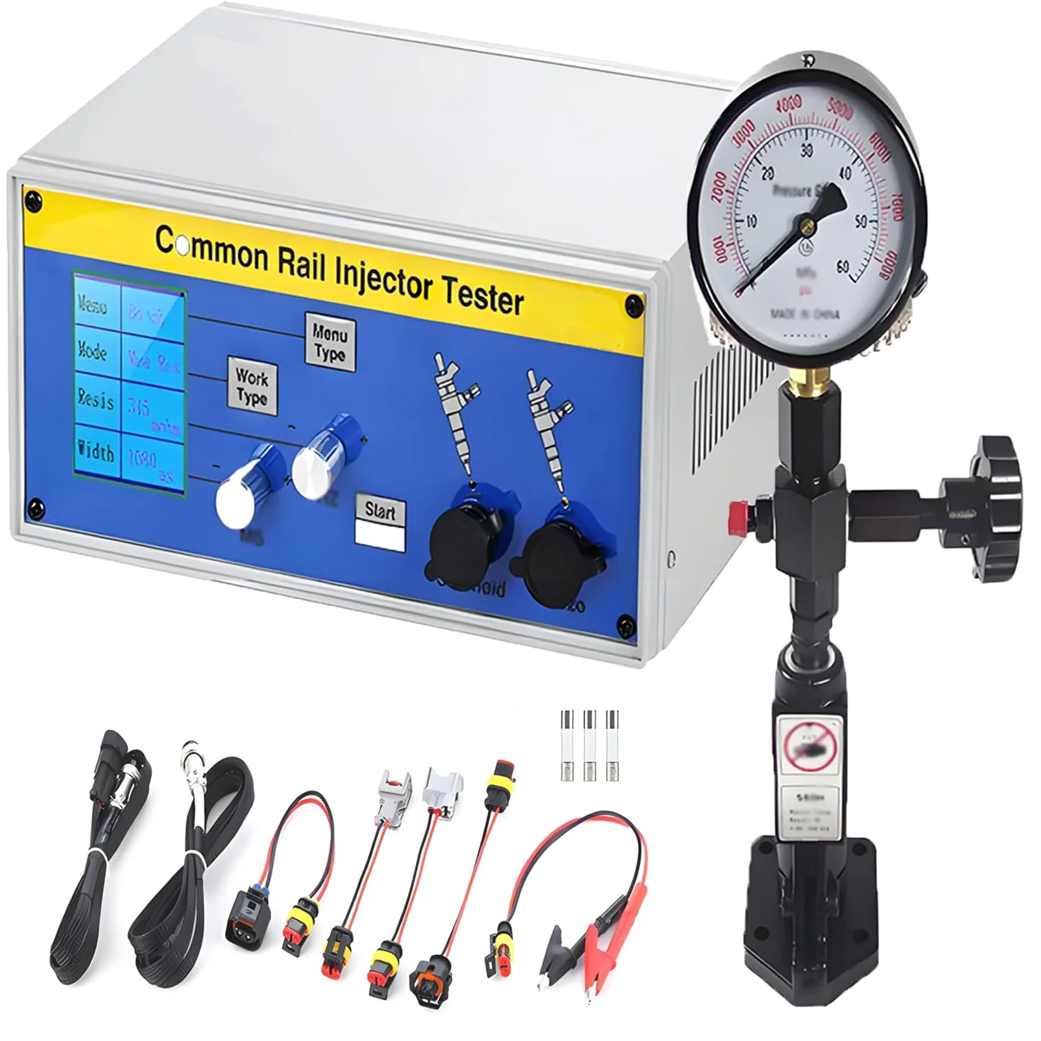 Kit de probador de inyectores de riel común, probador de boquilla diésel, validador de dispositivo de comprobación de inyectores de combustible piezoeléctricos y electromagnéticos
