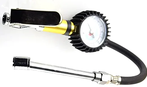 Manómetro de presión de neumáticos, resistente inflador de neumáticos de 220 PSI Pistola de presión de neumáticos de alta precisión con manguera de aire a prueba de fugas compatible con camión (Colo