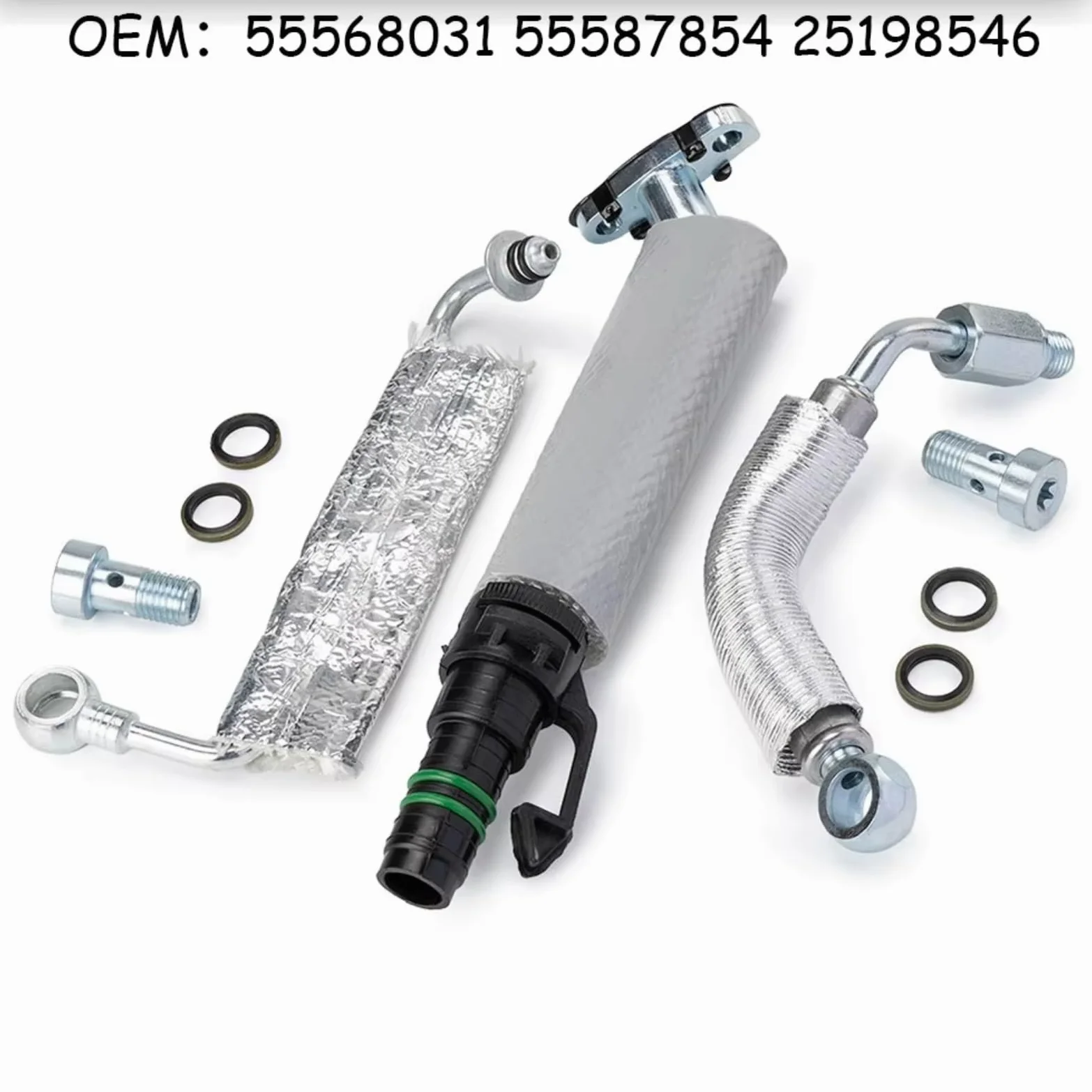 Coche Retorno Aceite Compatible Con Buick Para Encore 1.4L L4 2013 2014 2015 2016-2019 Para Turbo Tubo Drenaje De Retorno De Aceite Y Kit Tubo Manguera Alimentación Aceite 55568031