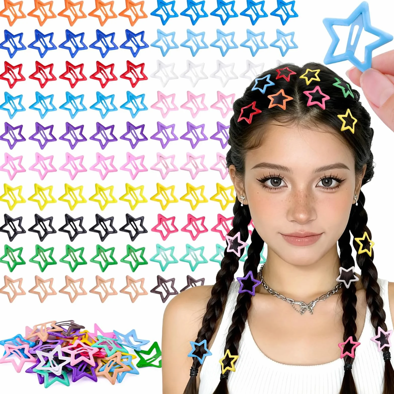 Clips de Pelo Coloridos 3 cm Y2k Antideslizantes Set de Moda