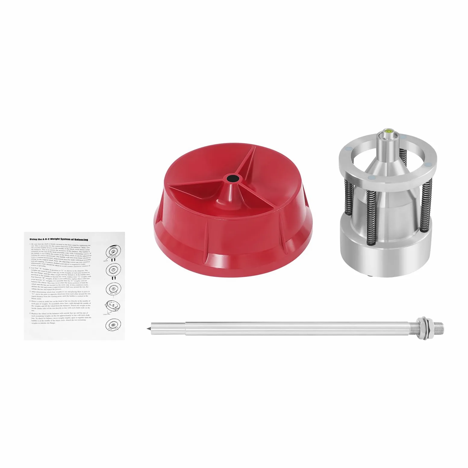 Equilibrio de aleación de aluminio 60 x 29 cm para taller | Equilibrador de neumáticos con base redonda lacada y 3 tornillos de ajuste de 29 cm de diámetro base