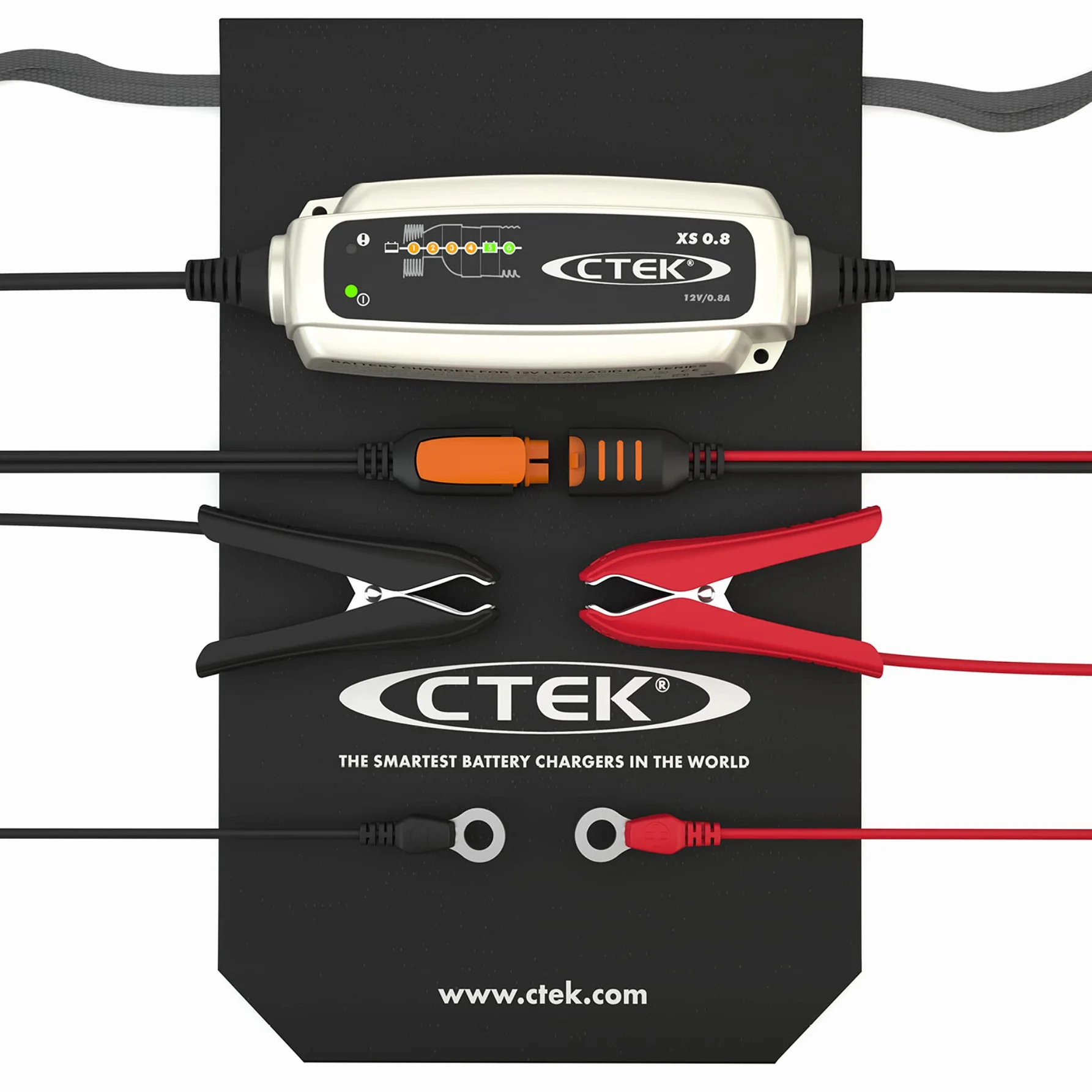 CTEK XS 0.8 Cargador Batería 12V 0.8A, Cargador Inteligente Baterias, Cargador Batería Moto, Quad, Moto De Nieve, Jetski, Moto De Agua Y Cortacésped, Mantenedor De Batería Y Desulfatador De Batería