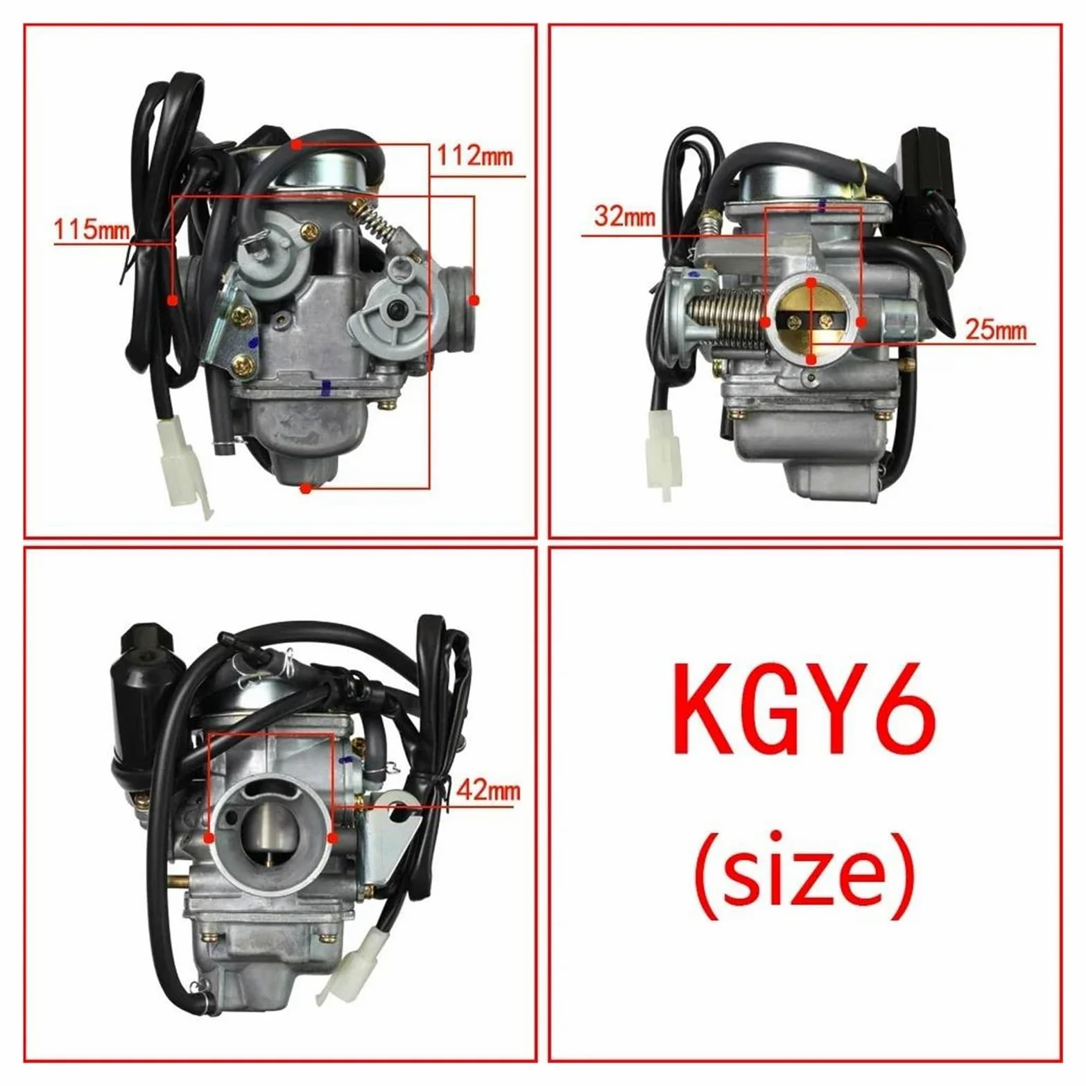 Carburadores para GY6 125cc 150cc 4 Tiempos 24mm PD24J Choke Scooter ATV Motocicletas Carburador Carburador Replacement(PD24J GY6)