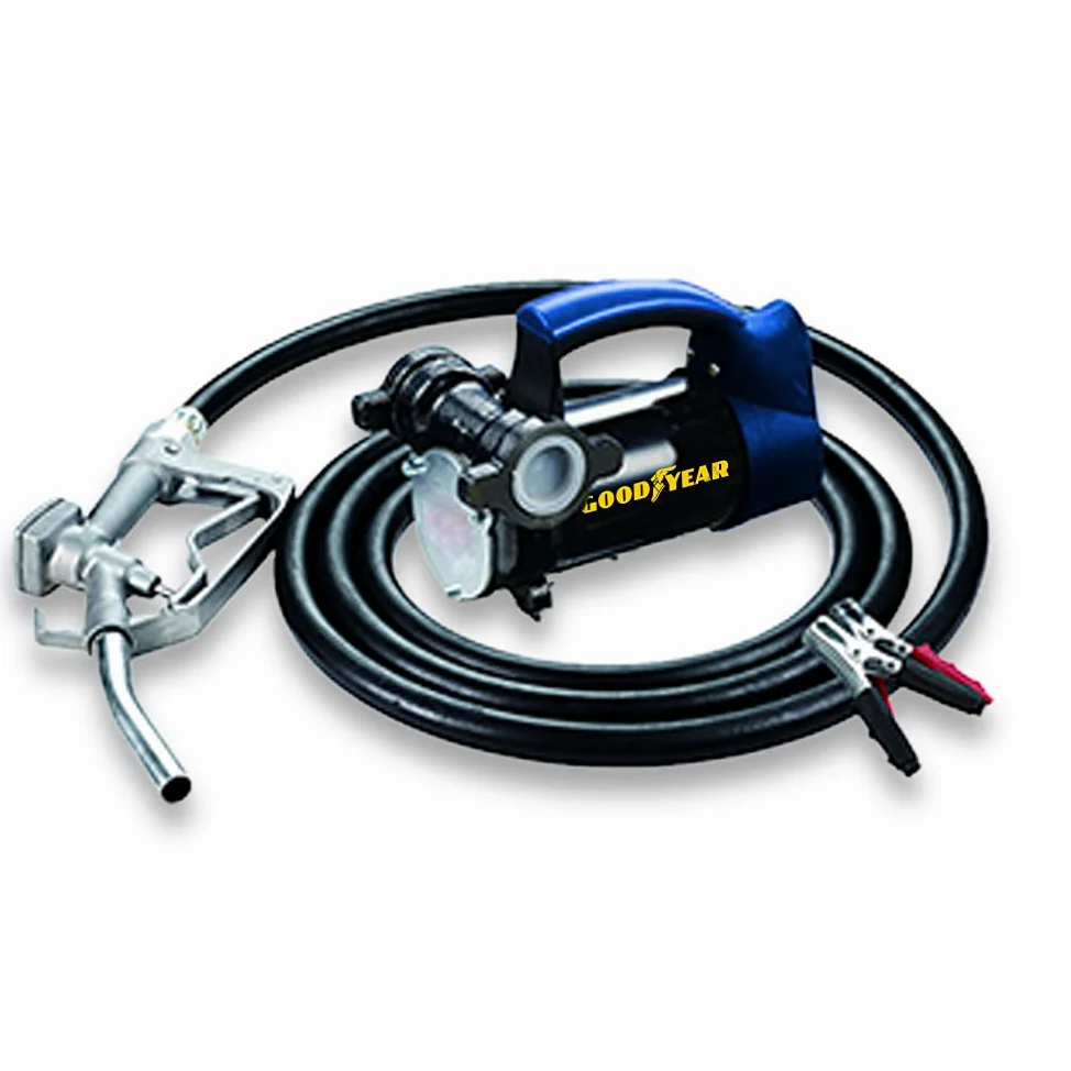 Goodyear - Bomba de Trasvase Gasoil 24V para Camiones – 260W, 11A, 2600 rpm, 55 l/min, Autoaspirante, Pistola Manual 360º, Manguera 4m, Hierro Fundido, Anticorrosión, Válvula By-Pass
