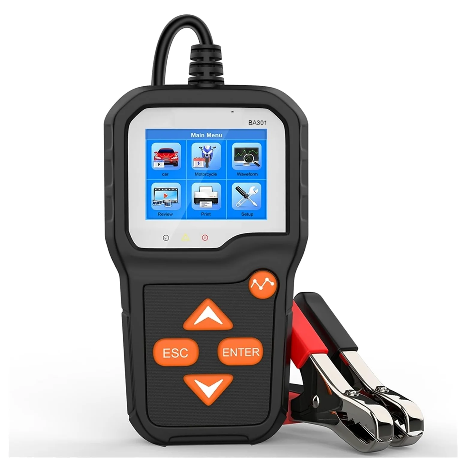 Probador de batería Probador de batería BA301 de 100 a 2000CCA, probador de circuito de carga de arranque rápido for coche, probador de batería de coche for motocicleta Control de estado de la batería