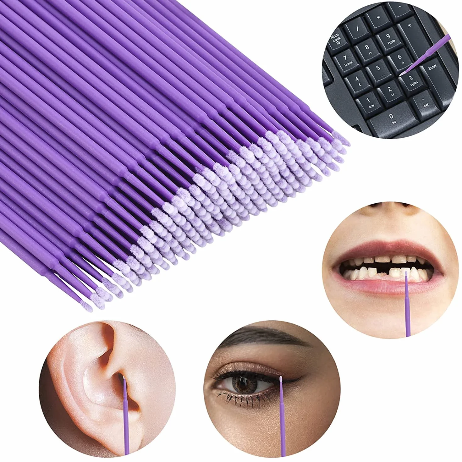 200PCS Microcepillos Aplicadores Desechables para Extracción de Pestañas, Maquillaje, Nail Art y Limpieza