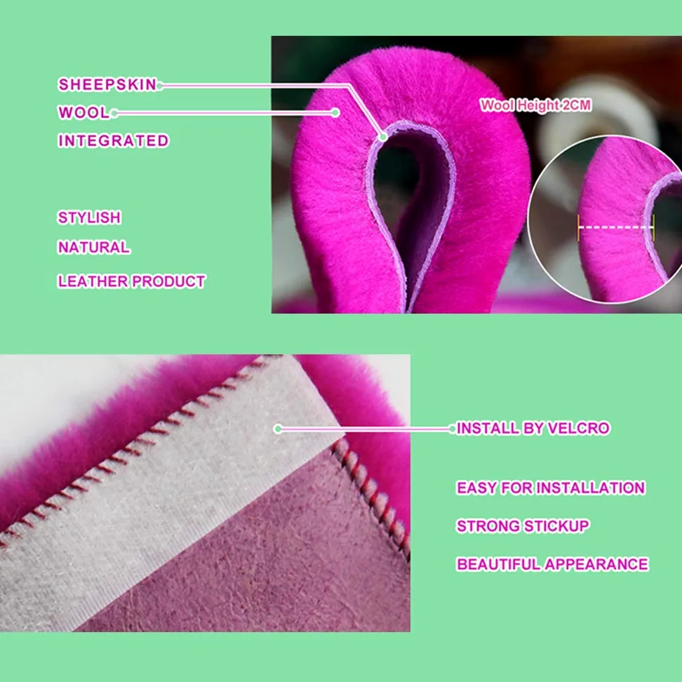 Almohadilla para cinturón de seguridad de coche de piel de oveja auténtica, 2 unidades de fundas esponjosas para cinturón de seguridad para hombro, protector de cuello, accesorios de coche (grafito)