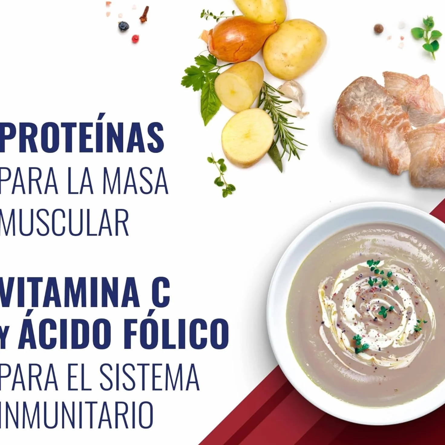 Meritene Puré de Guiso de Lomo con Patatas 300 gr Alimento Nutritivo para Adultos con Dificultad para Tragar