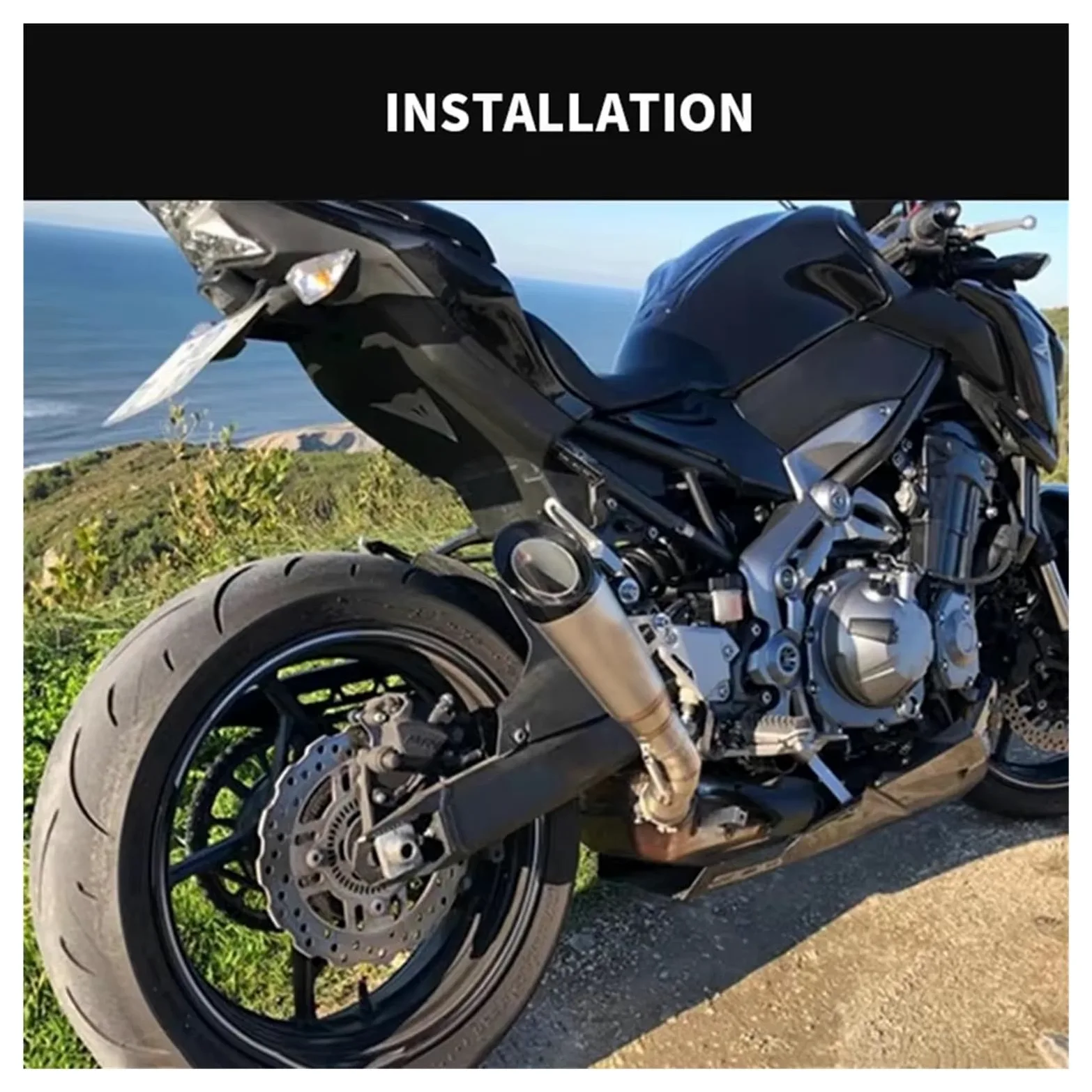 silencioso escape moto Para Kawasaki Para Ninja Para Z900 Para CB650R | Para R3 51mm silenciador de Escape para motocicleta tubo de Escape 335mm de longitud(B 51mm)