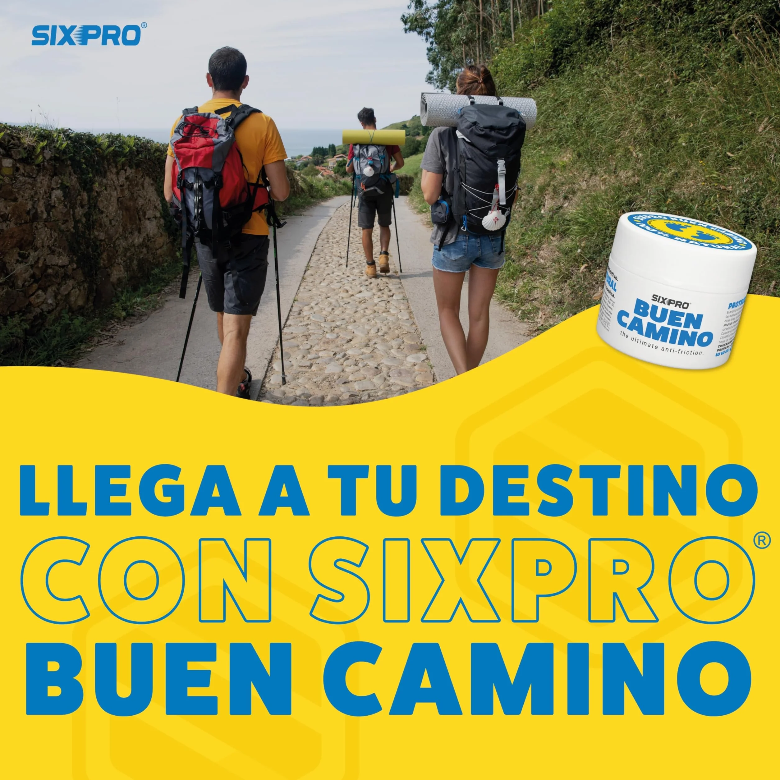 BUEN CAMINO 50ml Crema Antifricción Natural para Peregrinos Previene Ampollas y Rozaduras en Pies