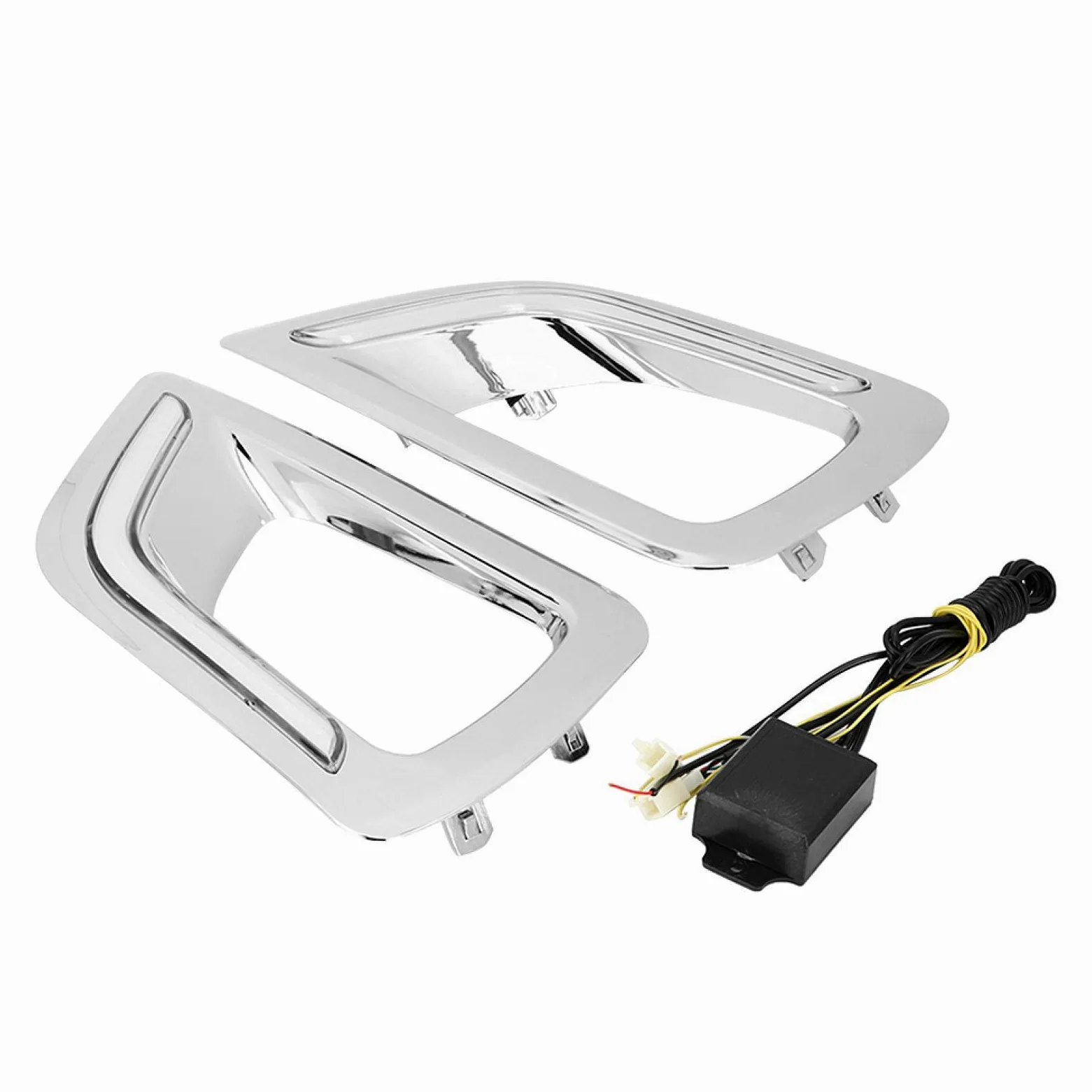 Luz de circulación diurna, lámpara de circulación diurna, 2 piezas de dos colores con luz de señal de giro apta para Navara Np300 15-18 Led de silicona