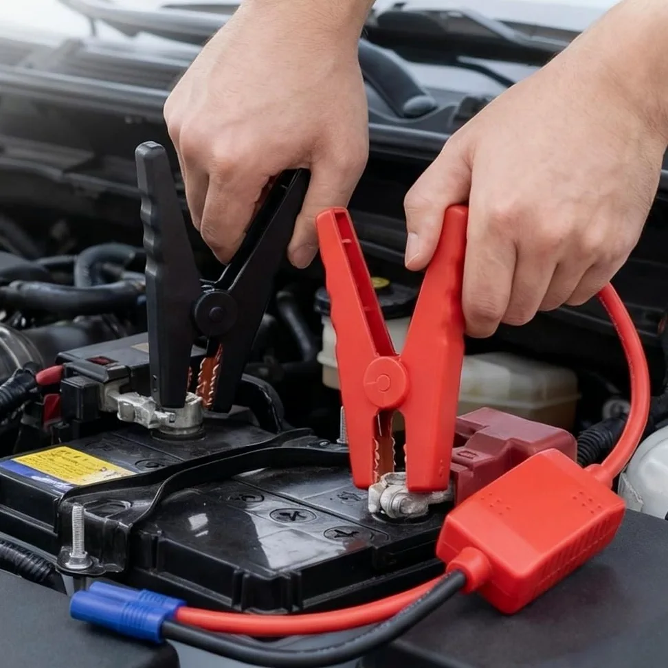 EC5 - Cable de arranque con clips, 12 V/24 V, cables de arranque de batería de coche para emergencia, accesorios portátiles de arranque (estilo B)