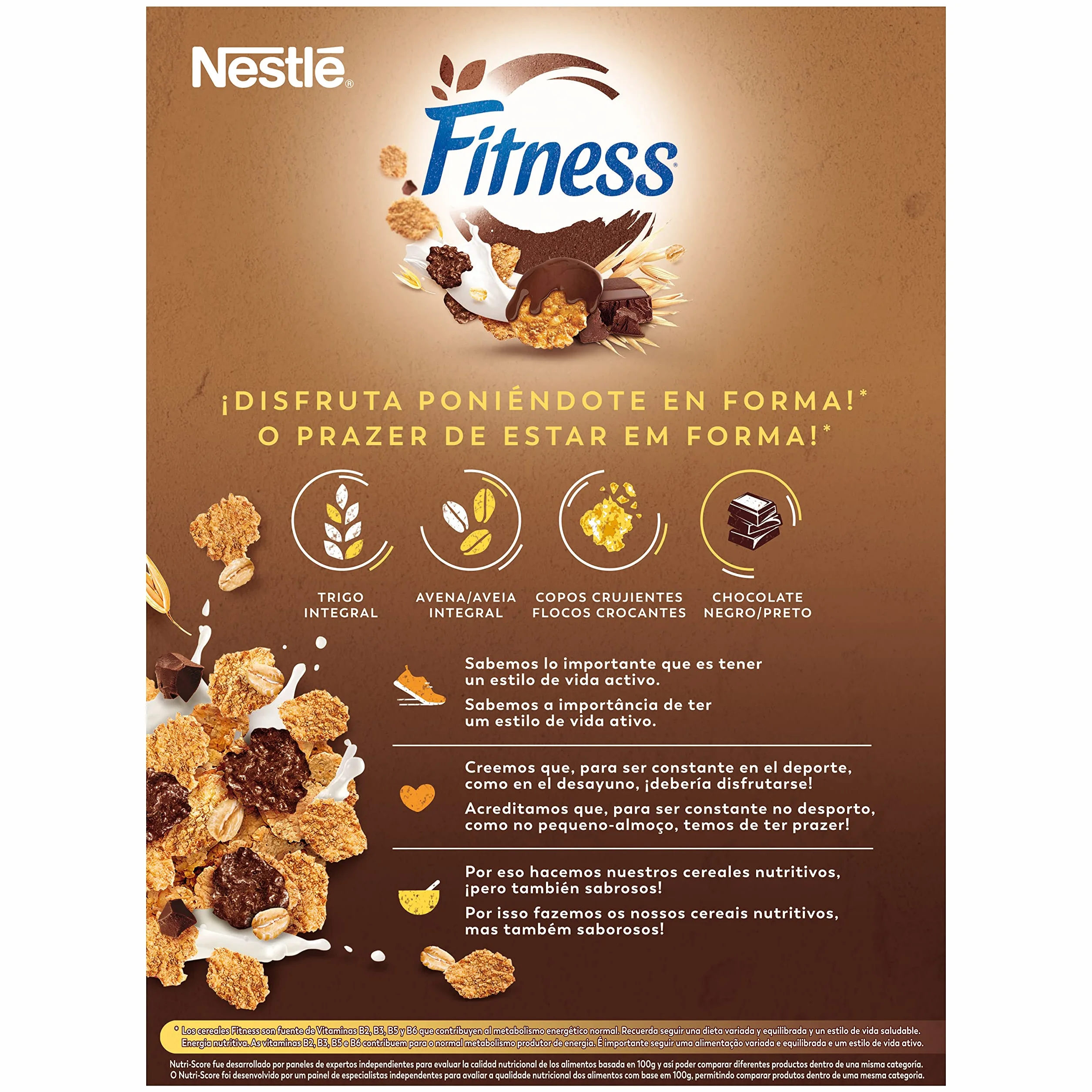 Nestlé Fitness Chocolate Negro Cereales Integrales 375 g