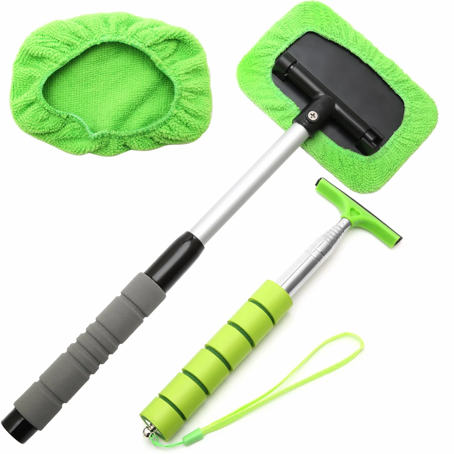 Juego de Limpiador Parabrisas Coche Retráctil y Limpiaparabrisas Retractable Espejo Retrovisor Coche, Limpiador Parabrisas Ventanas Coche Interior para Hogar y Exterior