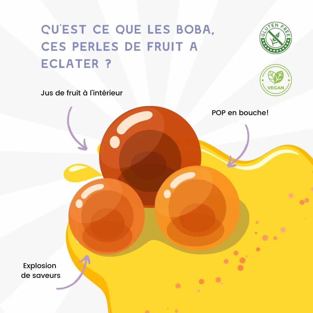 Kit de Bubble Tea MiruMiru - Perlas de Manzana Verde y Néctar de Fresa con Té de Jazmín - Kit Casero para Hacer Bebidas con Pajitas