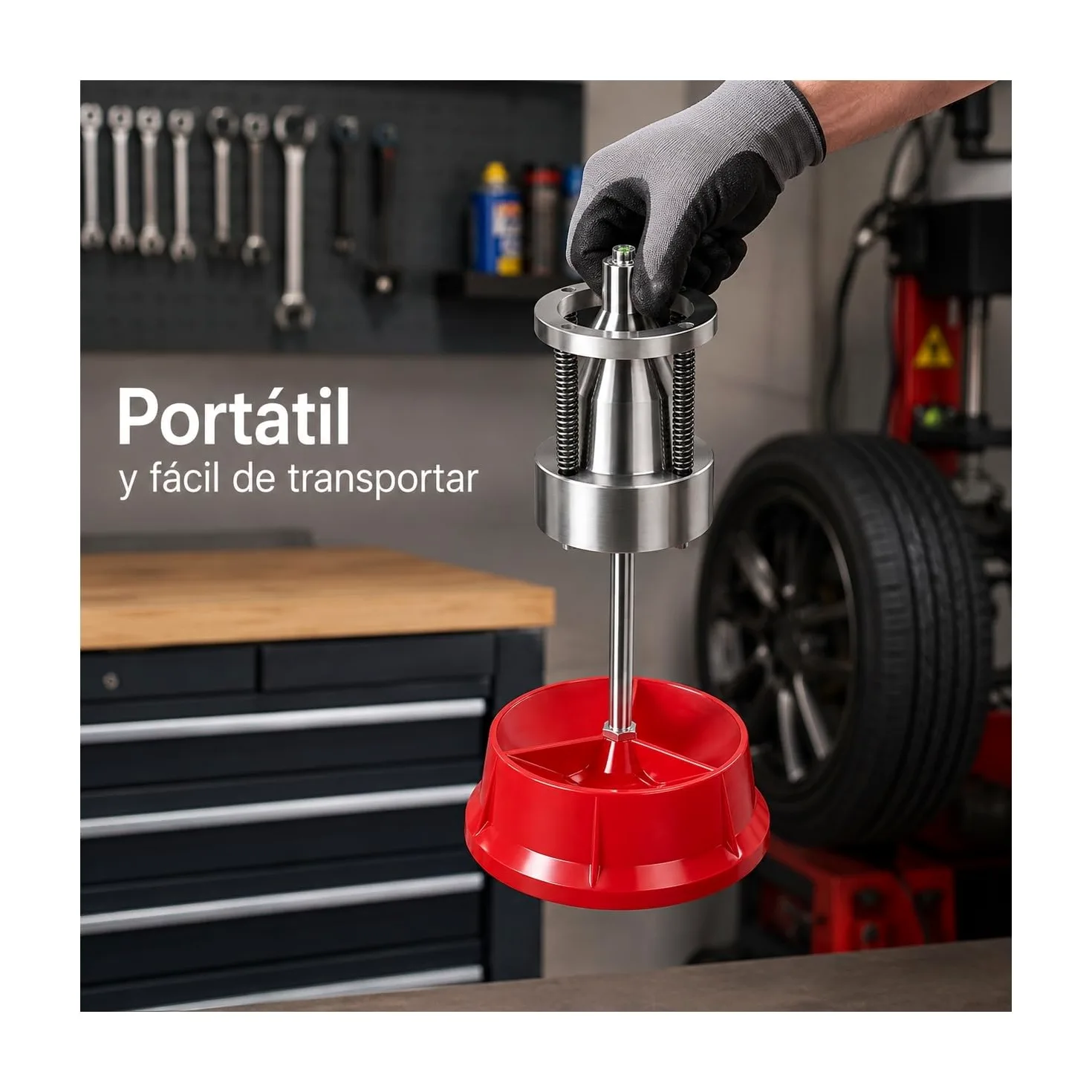 equilibradora de ruedas portátil, equilibrador manual de neumáticos para coches y camiones ligeros, balanceador con nivel de burbuja, fácil de transportar