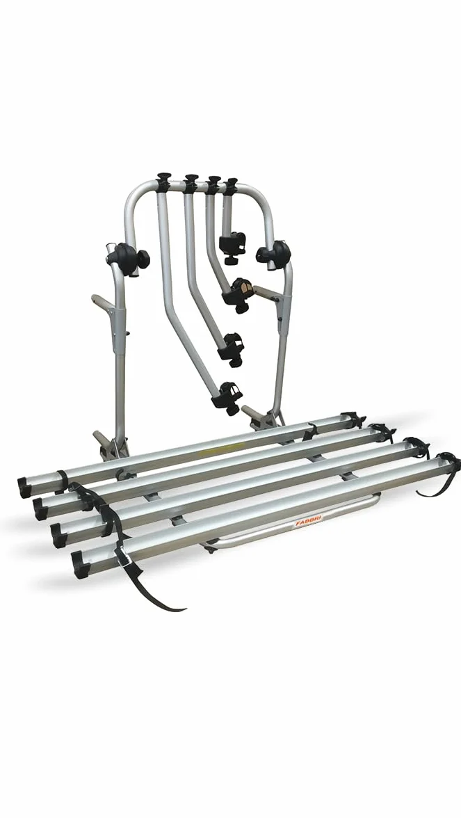 FABBRI Portabicicletas trasero para autocaravana Bici OK Camper 4 bicicletas/2 eléctricas.