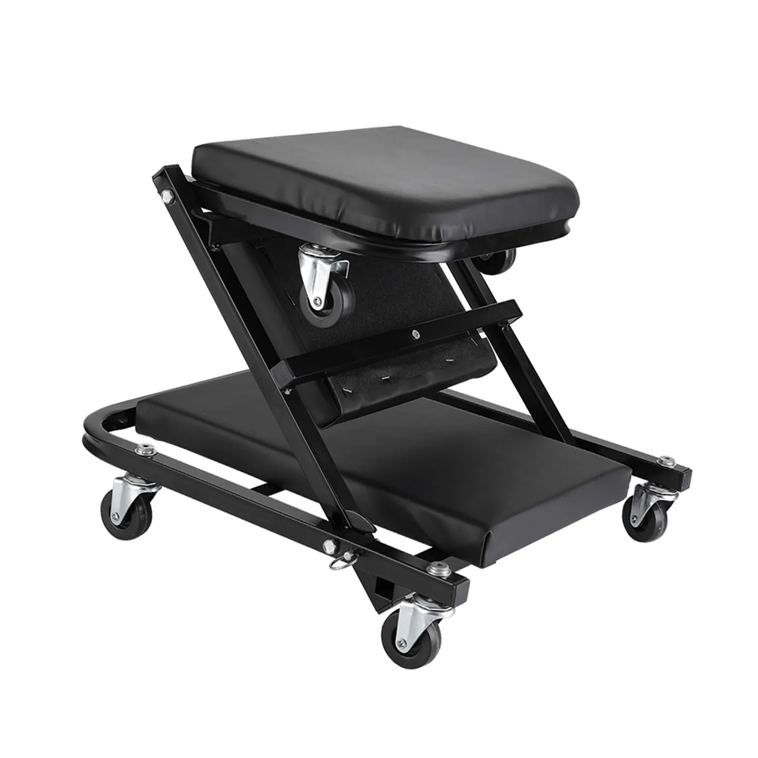 Asiento Rodante Plegable 2 En 1 En Forma De Z | Carro mecánico rodante con 6 ruedas for acostarse o sentarse for taller de reparación de automóviles