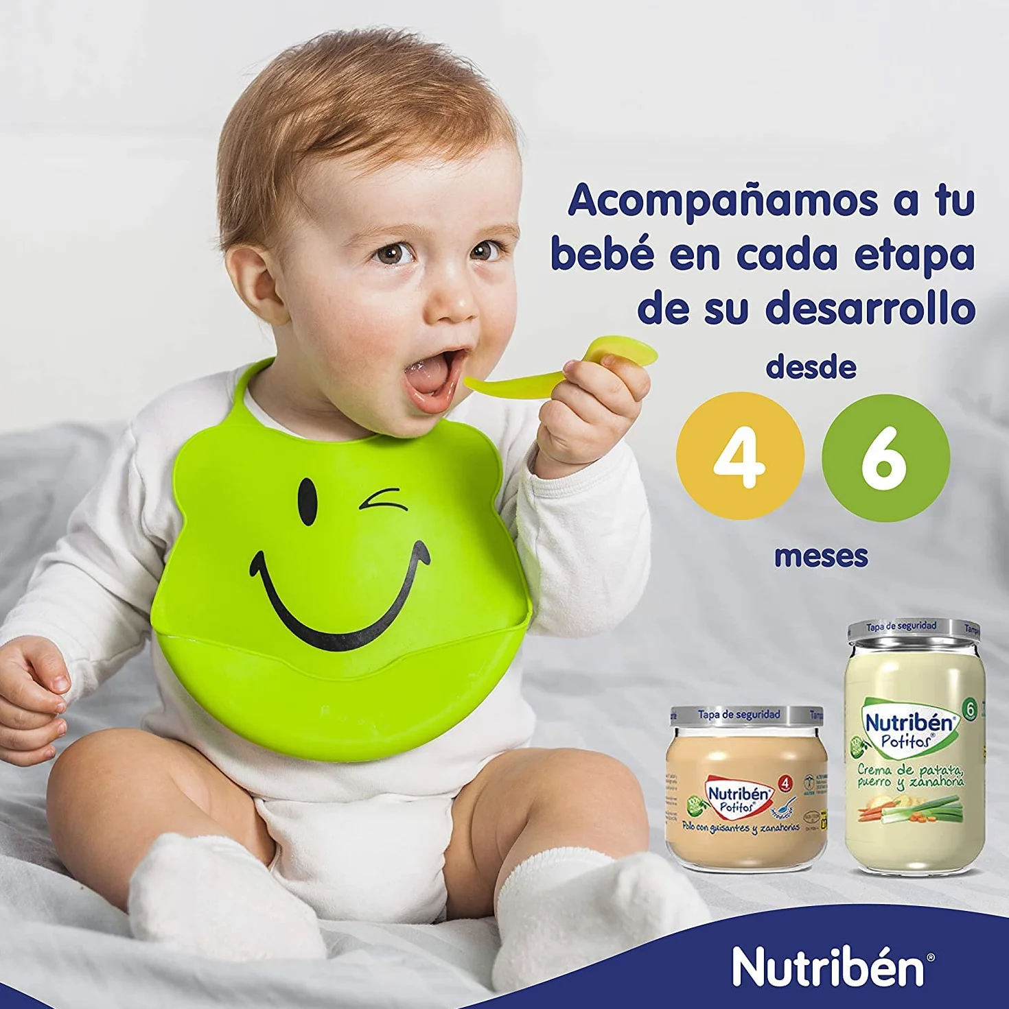 Nutribén Potitos Macedonia de Frutas con Cereales Pack 6 x 190g Bebés 6 Meses Sin Azúcares Añadidos