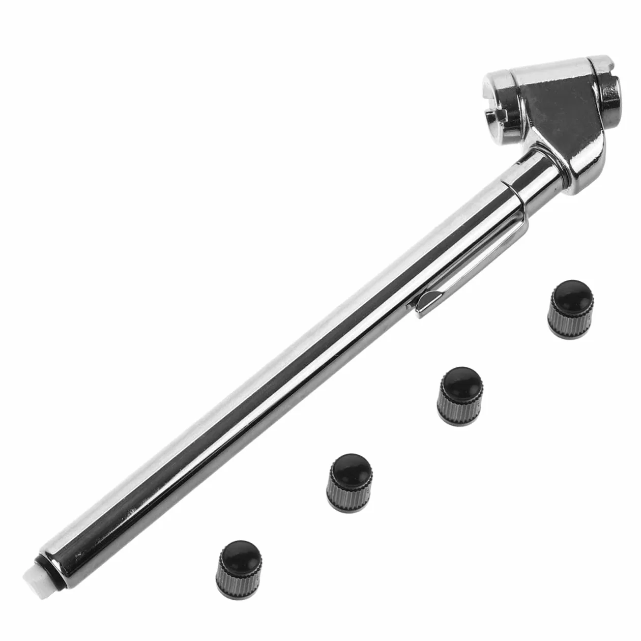 Gatuida 4 Piezas Monitor de presión de neumáticos Manómetro de presión de neumáticos estilo lápiz medidor de presión de neumáticos para coche manómetro de bicicleta Aleación de zinc Silver