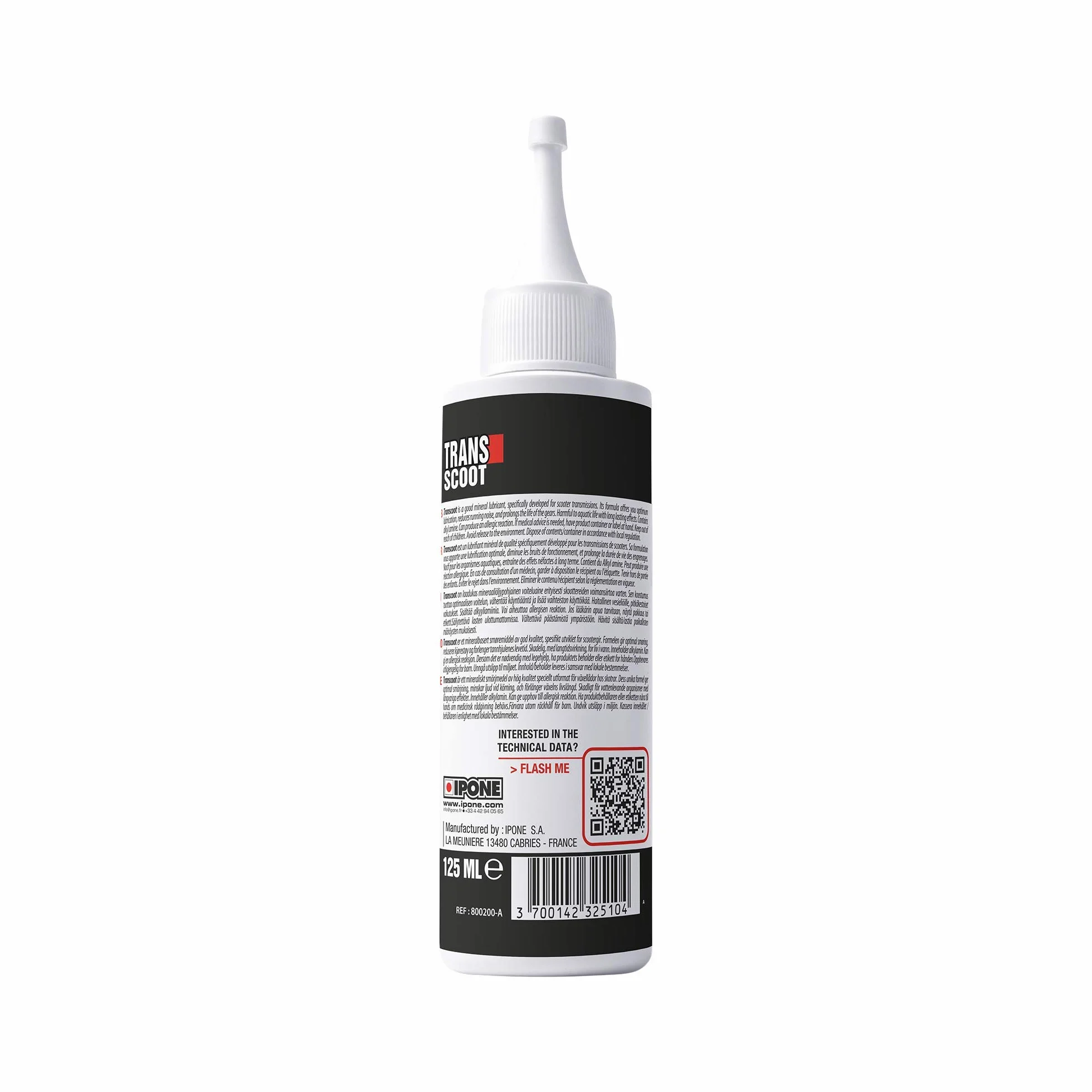 IPONE - Aceite de Transmisión Scooter - Transcoot - 125 ml - Limita la fricción - Larga Vida útil de la Transmisión - Listo para Usar