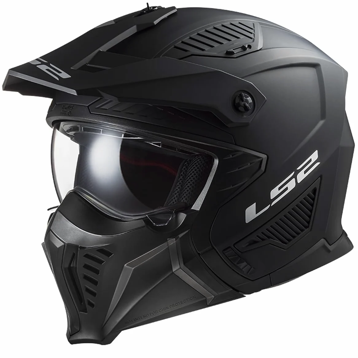 LS2 OF606 Drifter Open Face Full Face Modular Motorcycle Helmet Matt Black