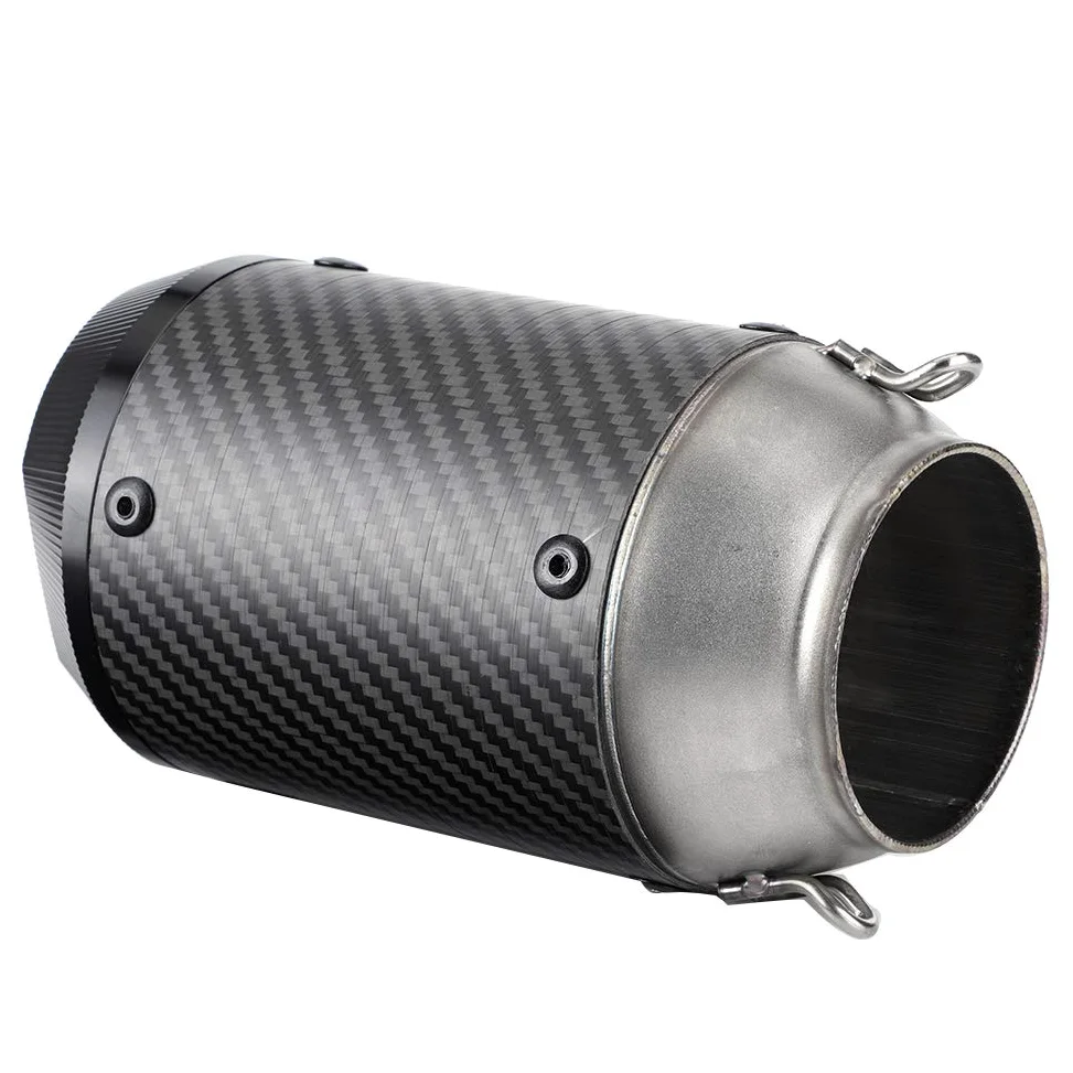 Tubo de Escape Universal para Motocicleta, Negra de Fibra de Carbono de Acero Inoxidable de 51 Mm, con Mejorado, para Z900 Z1000 400 R6