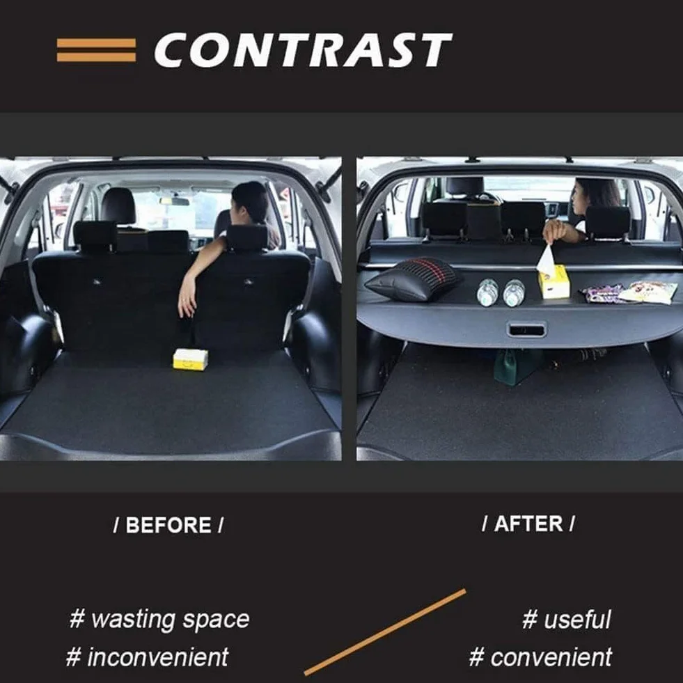 Coche Maletero Trasero Estante Cortina para FIT Jazz 2008-2013, Trasero Trunk Estante de Paquetes Privacidad Cargo Protectora Cubierta