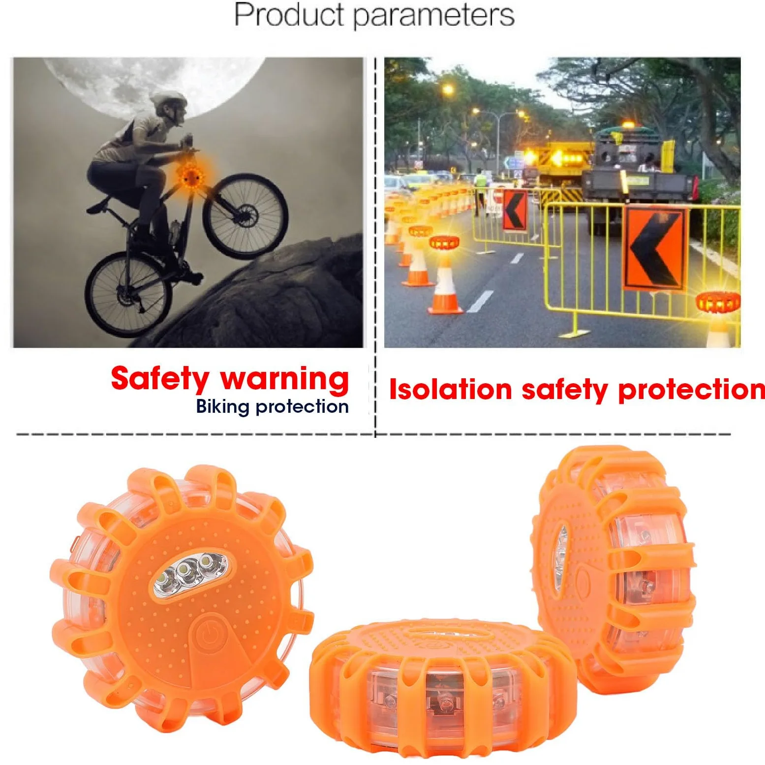 Kit de Seguridad para Automóvil, Luz de Emergencia LED con Luz de Carretera, Luz LED de Frenos - Luz Multifuncional, Larga Duración, Ideal para Viajes y Emergencias.