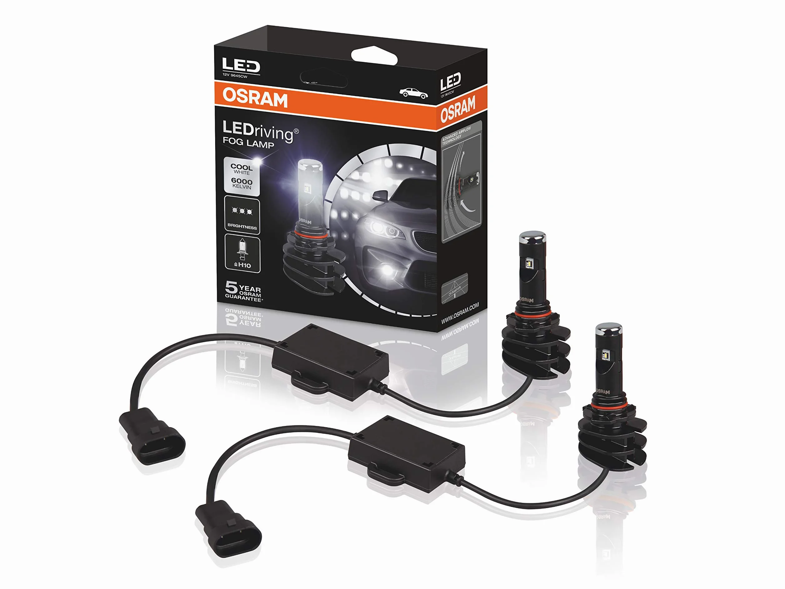 OSRAM LEDriving Fog Lamp H10, luz antiniebla con LED, 9645CW, 12 V, estuche (2 unidades)