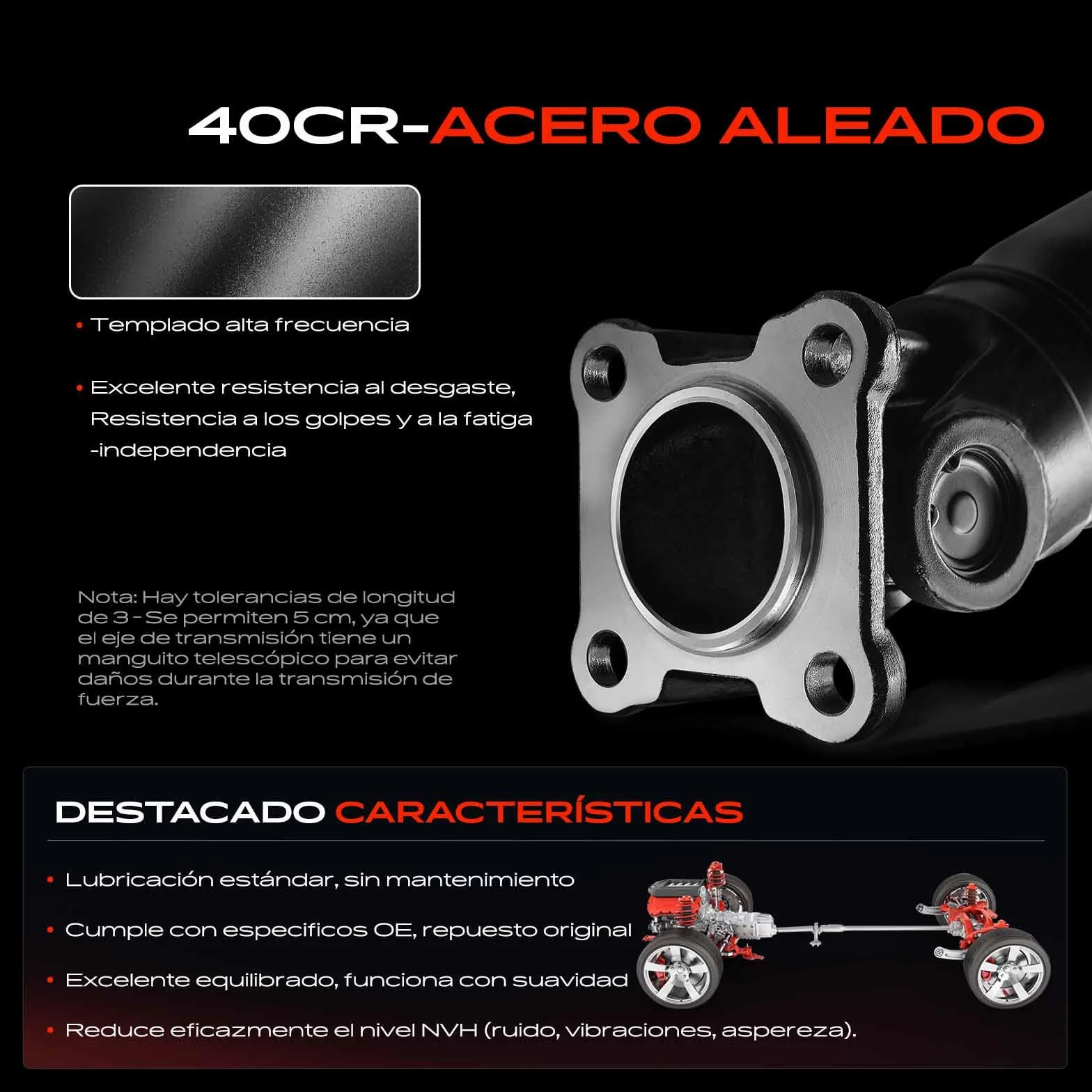 Frankberg Eje cardán eje de transmisión delantero 37200EB300 | Compatible con: NP300 Navara plataforma/chasis D40, Pathfinder III R51, Navara D40 NP300