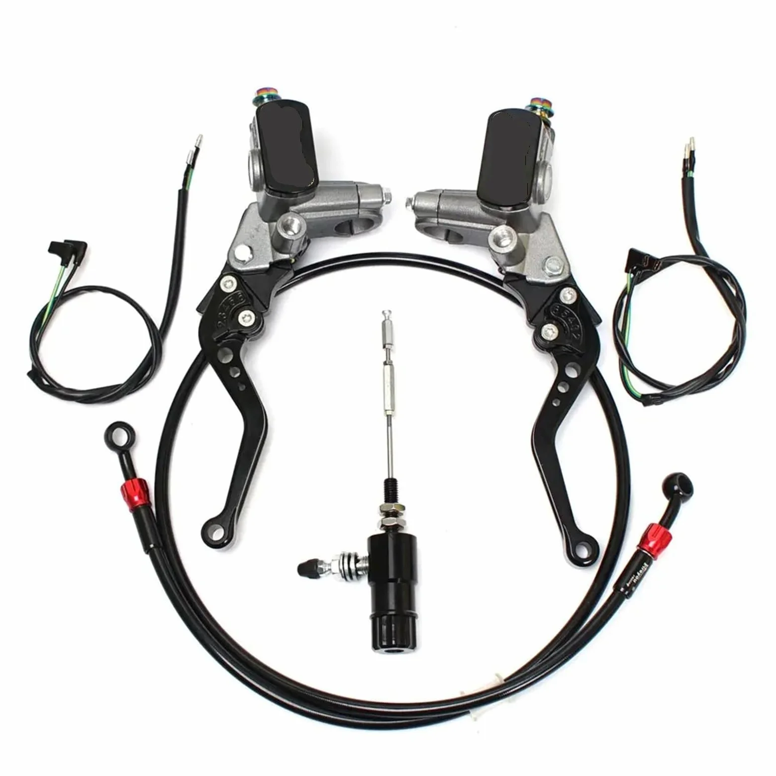 Compatible con Honda, Compatible con el kit Yamaha | Juego de bomba de embrague + bomba de freno de 22 mm.(Black Set)