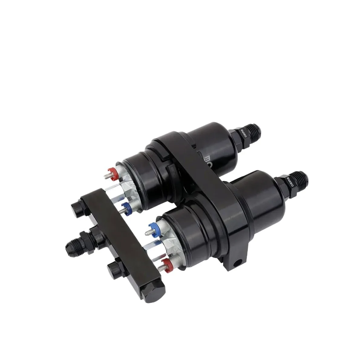 Soporte de bomba de combustible dual de aluminio Billet compatible con colector de salida 044 380LPH