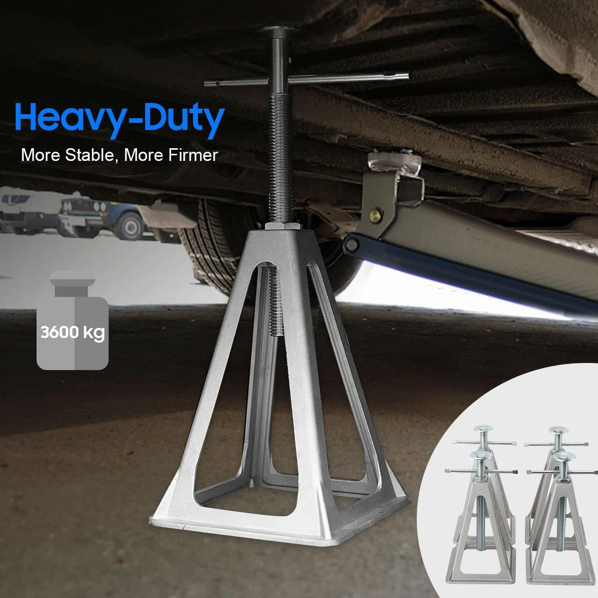 Soporte de Apoyo para Caravanas, Pack 4 Gatos Pequeños, Gatos de Apilamiento de Aluminio, Altura Regulable de 28cm a 44cm, Capacidad de Carga de 3600 kg