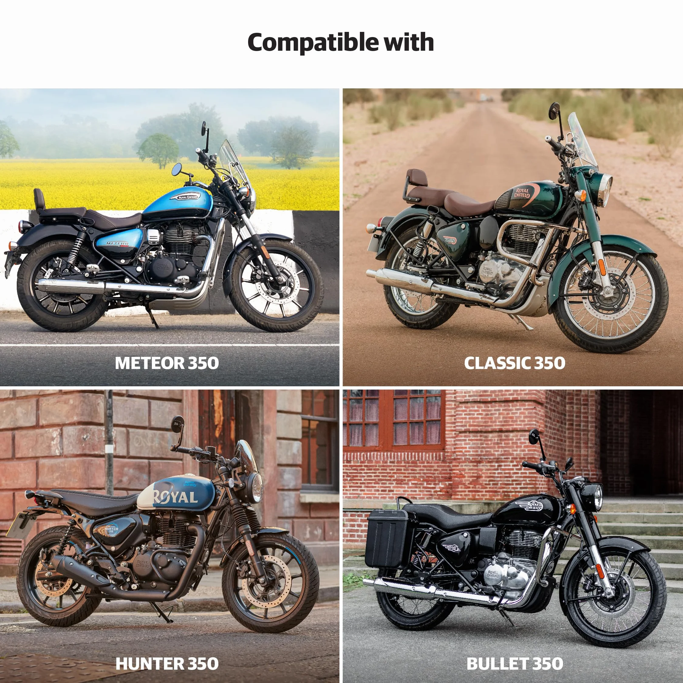 Royal Enfield KXA00125 - Soportes para espejo retrovisor Meteor 350 / Classic Reborn a partir de septiembre de 2021 modelos / Hunter Royal Enfield