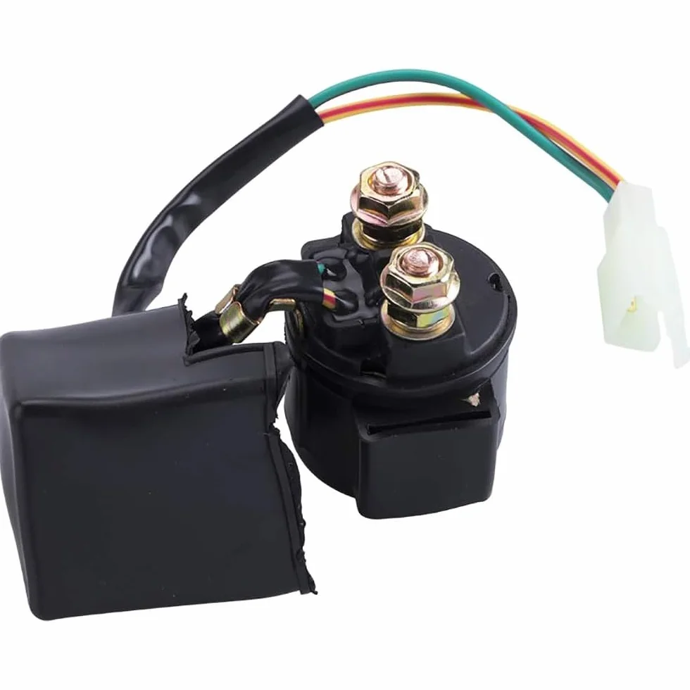 Greluma 1 Pieza Relé de solenoide de arranque para GY6 de 4 tiempos,50 cc,125 cc,150 cc,200 cc,250 cc,ATV,motos de cross,scooters,Go Kart,Dne Buggys,quad,4 ruedas,bicicleta de bolsillo,ciclomotor