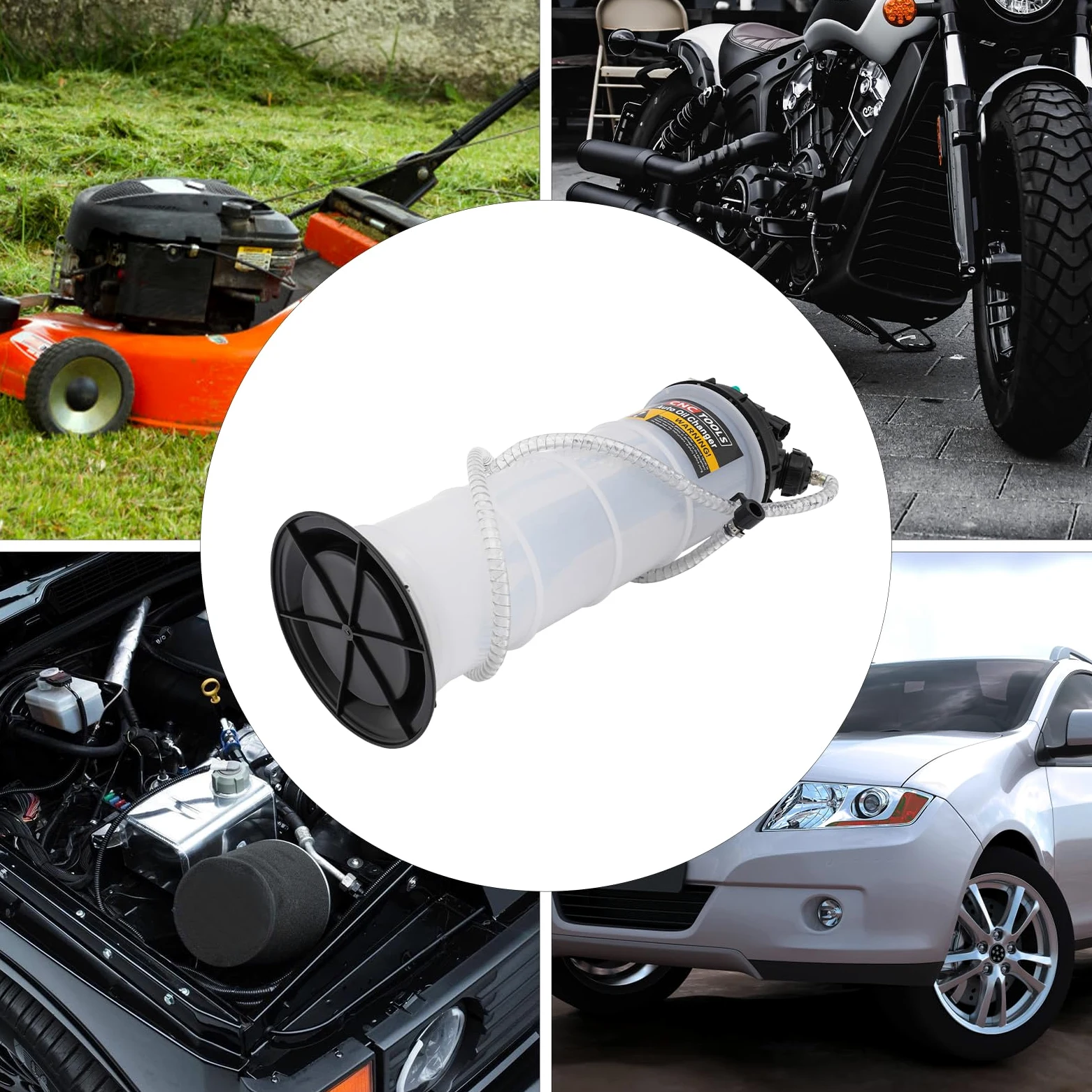 Bomba de aspiración de aceite manual y neumática de 7,5 l con 4 mangueras bombas de succión líquida para líquido de motor y aceite de automóviles