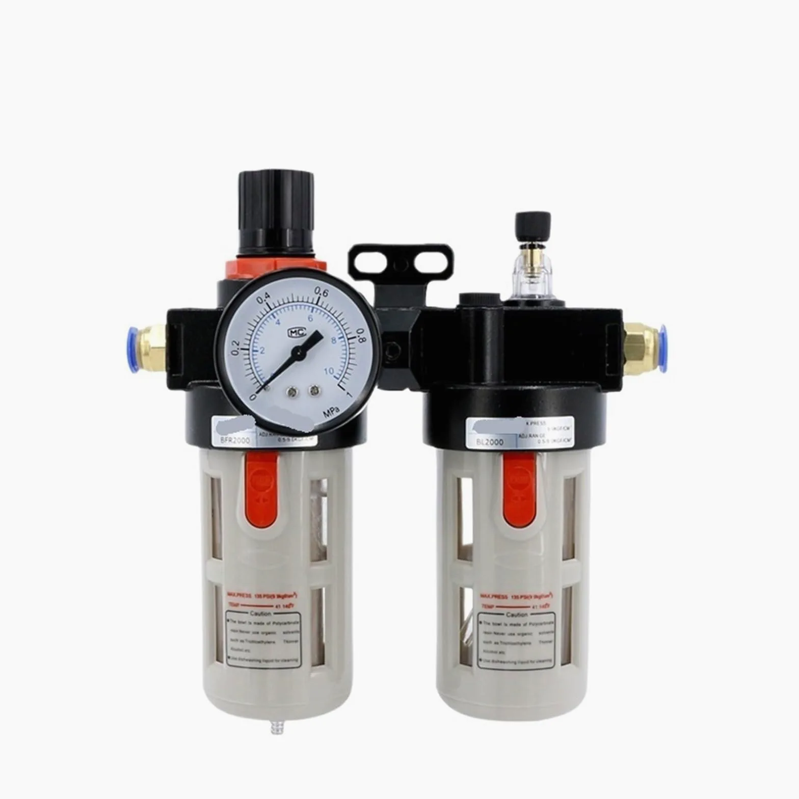Válvula reguladora de presión Separador de agua y aceite Neumático | Acoplamiento reductor de bomba de aire de filtro BFC4000(S-8mm joint,BFC4000)