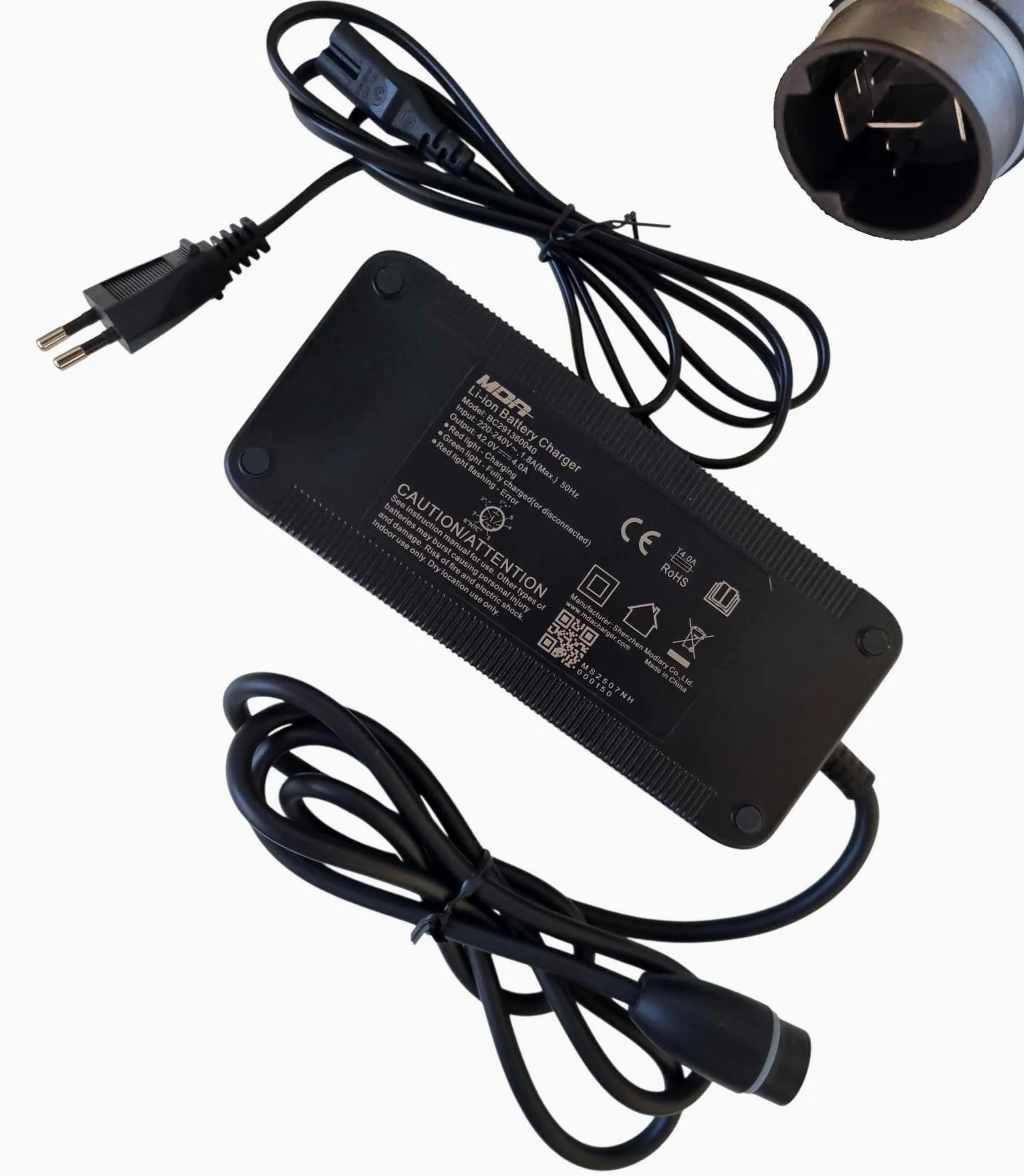 BC291360040 - Cargador para bicicleta eléctrica (42 V, 4 A, compatible con batería Trend Power, 720 Wh, 36 V, compatible con Yamaha Haibike AllMtn 10)